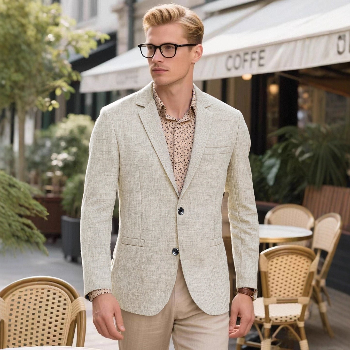 Herren Blazer Leicht Moderner Freizeitanzug
