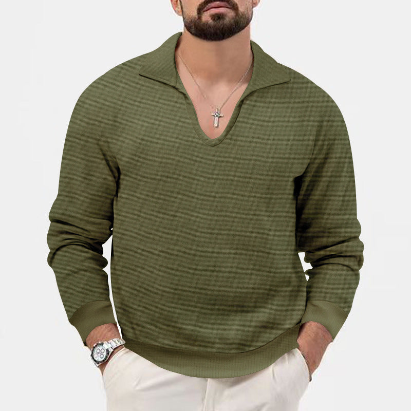 BerlinGlamour ist nicht der passende Begriff. Ich werde nun den Titel ändern und ihn eleganter machen. 

Ein eleganter Herrenpullover mit V-Ausschnitt und strukturiertem Design wäre ein