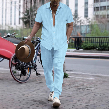 Herren Sportlich Kurzarmhemd Jogginghose Set Bequem - BerlinGlamour