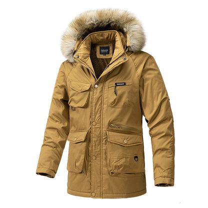 Herren Winterjacke Isoliert Wasserdicht mit Kapuze und Taschen
