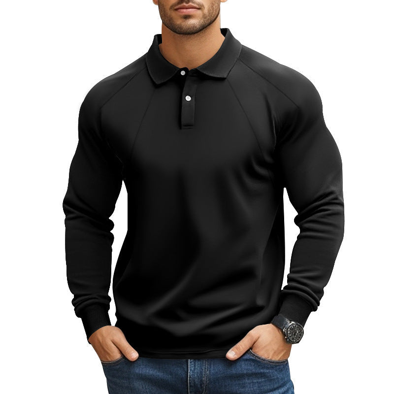 Berlin-Glamour Langarm-Polohemd mit charakteristischem Raglan-Schnitt