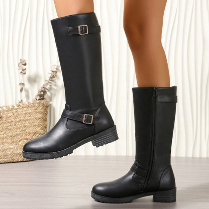 Damen Stiefel Longboots Elegantes Design Robust - BerlinGlamour