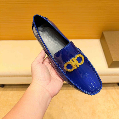 Damen Mokassin Schuhe Lederoberfläche Elegant Luxus