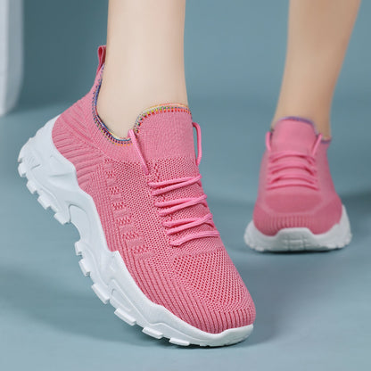 Damen Laufschuhe Bequem Elastisch Rutschfest Sneaker