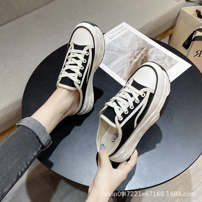 Damen Sneaker Plateau Schuhe mit dicken Sohlen und Kontraststreifen