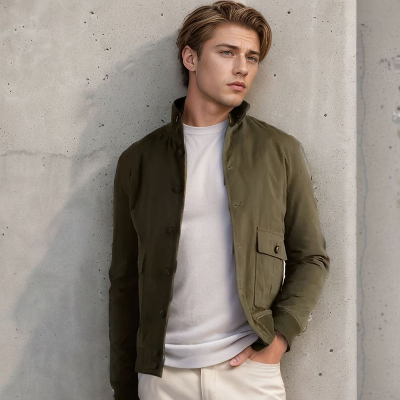 Herren Lederjacke Elegante Wildleder Schwarz Mit Taschen - BerlinGlamour