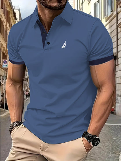 Herren Polohemd Elegant Moderner Kragen Knopfleiste