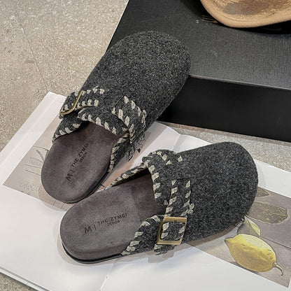 Damen Filz-Clogs Schnalle Warm Kuschelig - BerlinGlamour