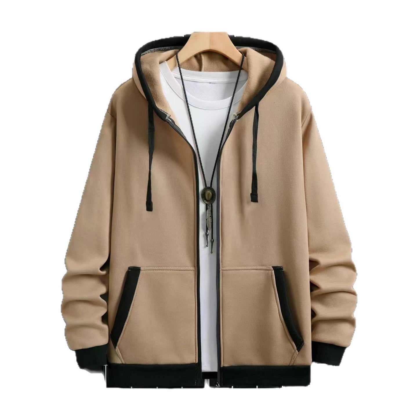 Herren Kapuzenpullover Reißverschluss mit Taschen Sportlich