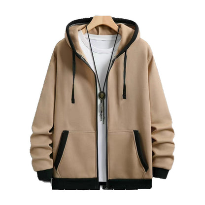 Herren Kapuzenpullover Reißverschluss mit Taschen Sportlich