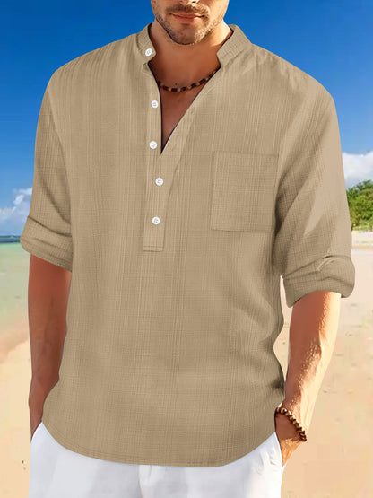 Herren Leinenhemd Modern Sommer
