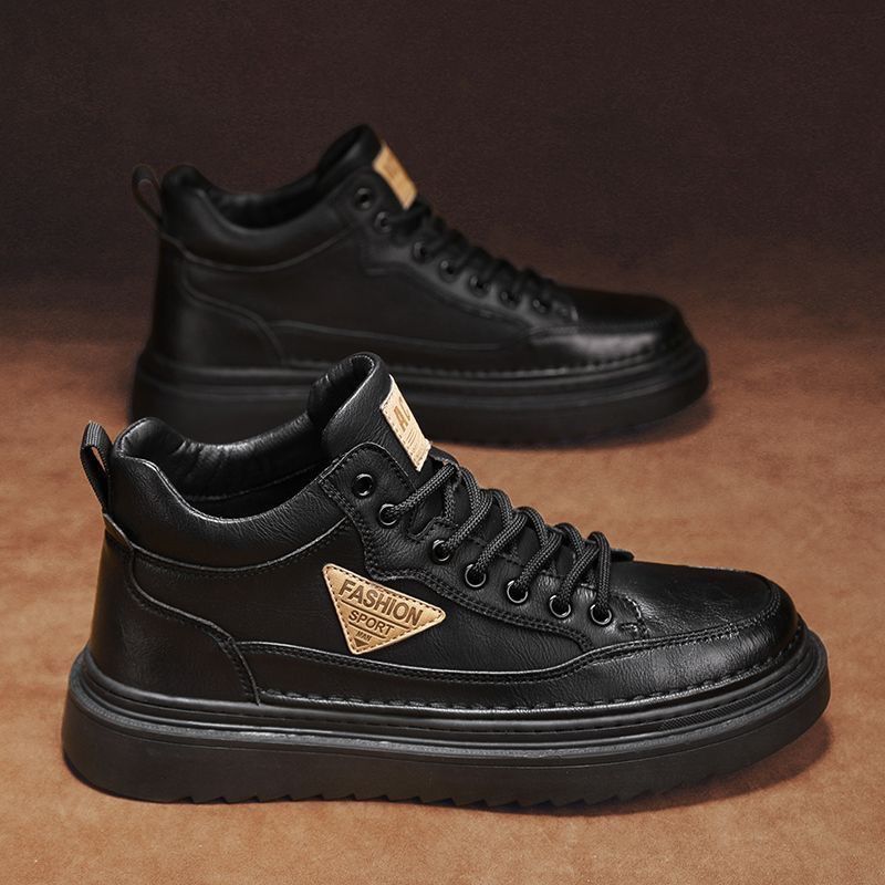 Damen Sneaker High-Top robust Lederschuhe bequem