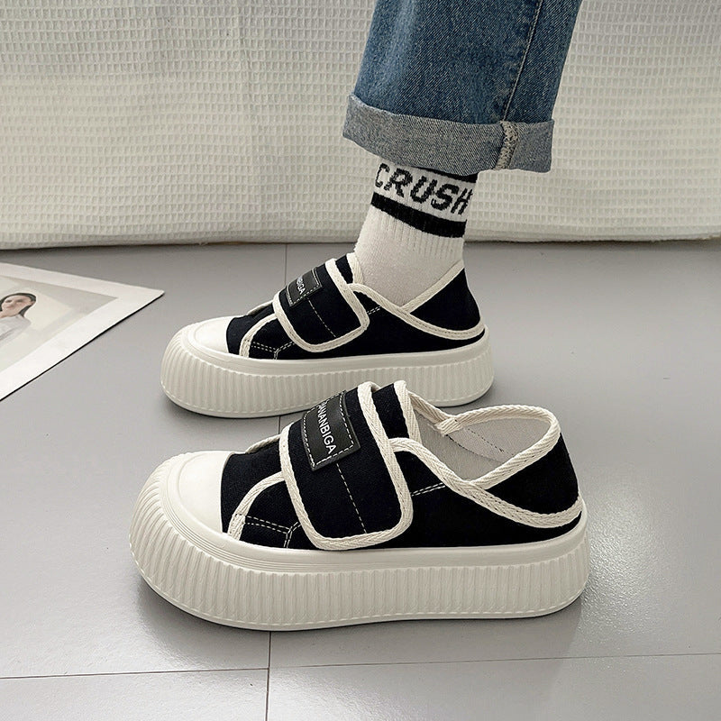 Damen Sneaker Weich Bequem Mit Klettverschluss