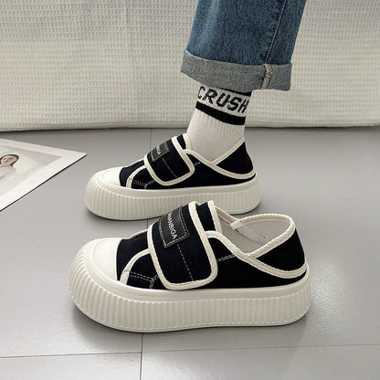 Damen Sneaker Weich Bequem Mit Klettverschluss