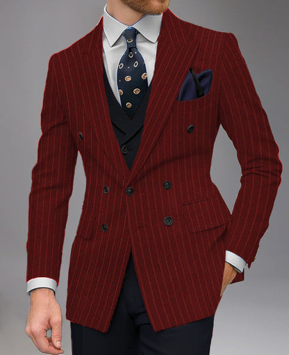 Herren Blazer Doppelt gefüttert Business Elegant Punktmuster