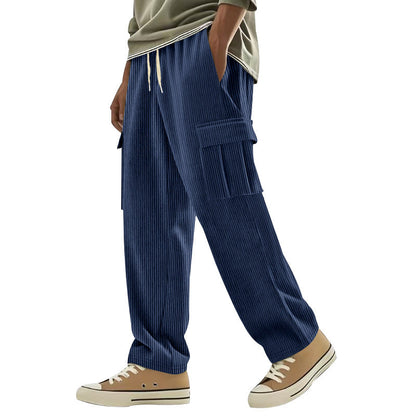 Herren Jogginghose Bequem Elastisch Cargo-Style Schwarz