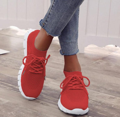 Damen Sneaker Sportlich Leicht Atmungsaktiv Netz