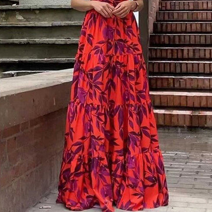 Boho Maxikleid Damen Voluminöse Ärmel Lang