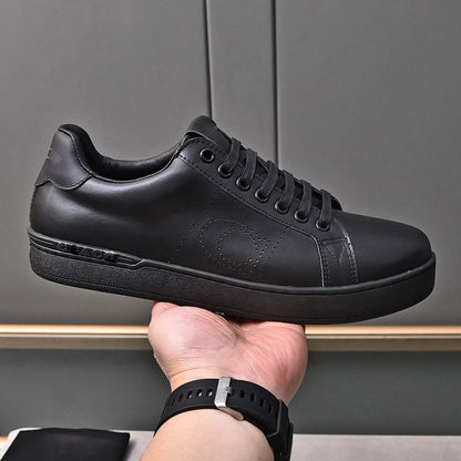Damen Sneaker Leder Schwarz Atmungsaktiv Rutschfest