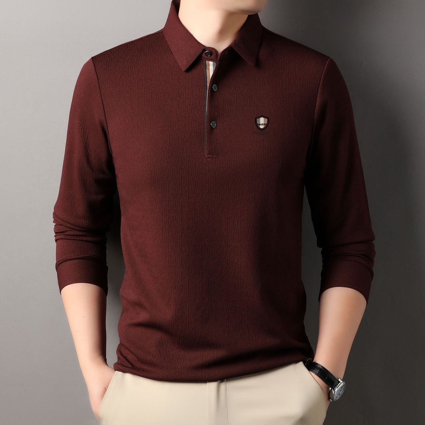 Herren Poloshirt Langarm Elegant Sportlich Berlin