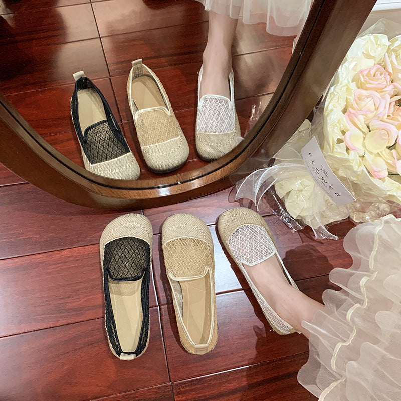 Ballerinas Damen Bequem atmungsaktiv Netzstoff