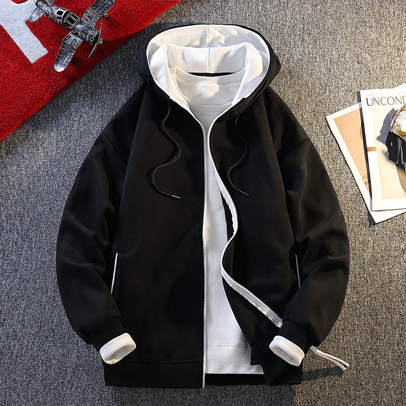 Herren Kapuzenjacke Modern mit Kontrast Details