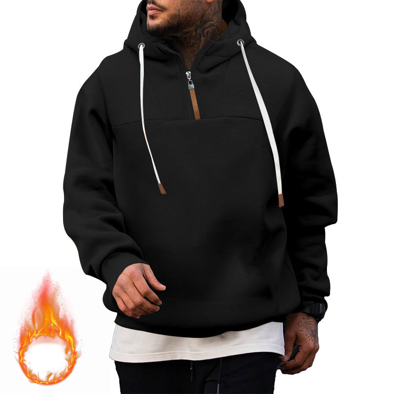 Herren Hoodie Sportlich Reißverschluss Hochkragen