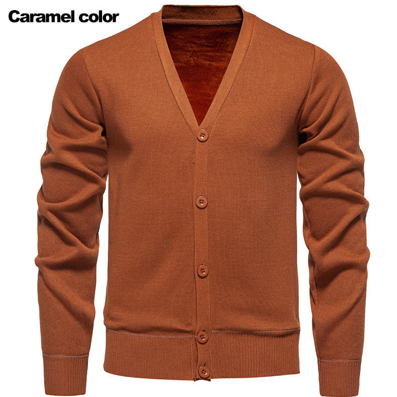 Herren Strickjacke Kuschelig V-Ausschnitt Knopfleiste