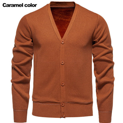 Herren Strickjacke Kuschelig V-Ausschnitt Knopfleiste