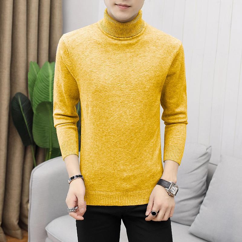 Herren Rollkragenpullover Merinowolle Weich Warm