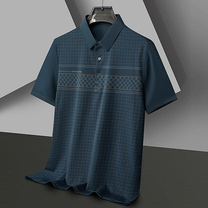 Herren Poloshirt Atmungsaktiv Piqué Kontraststreifen Modern