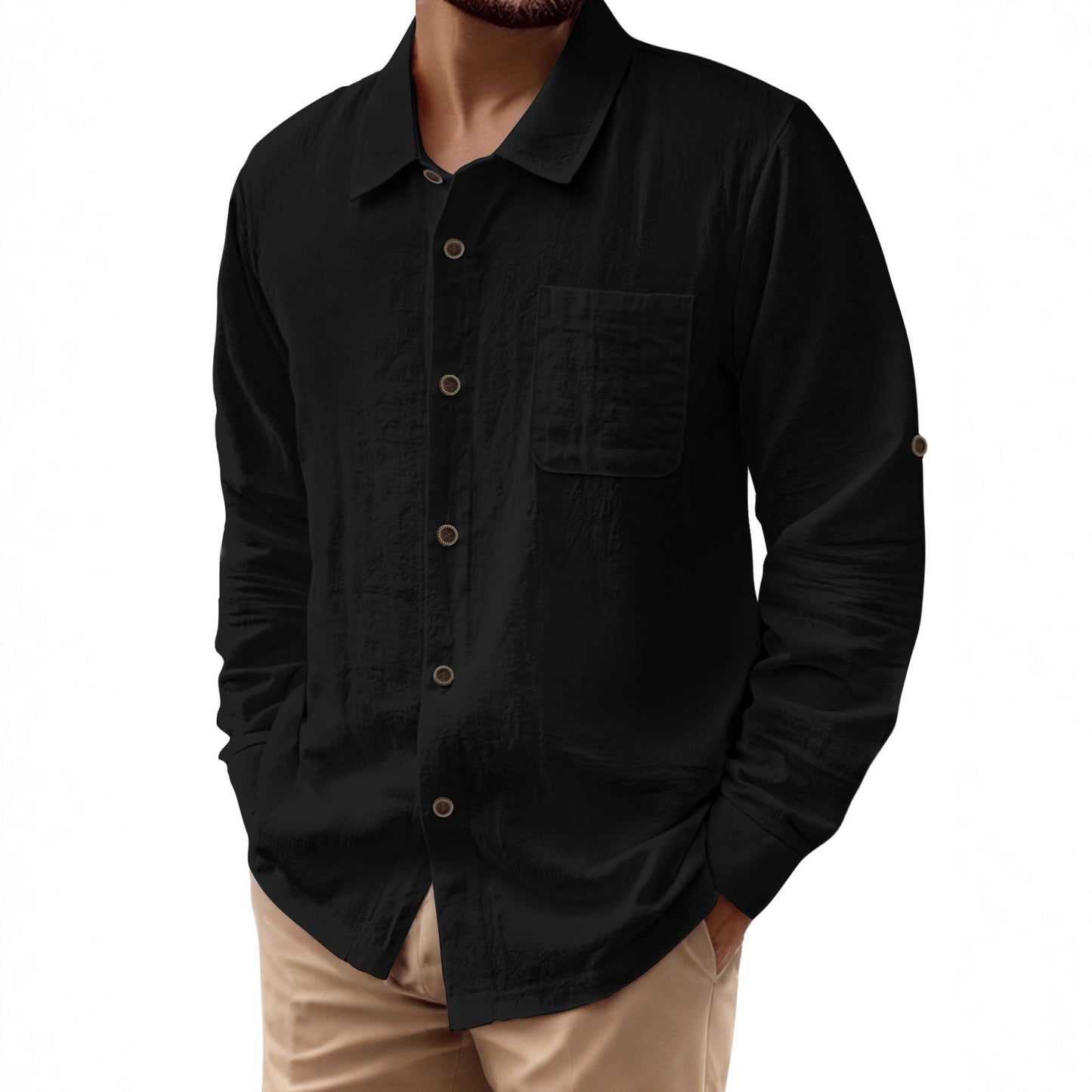 Herren Hemdjacke Elegante Lässige Casual
