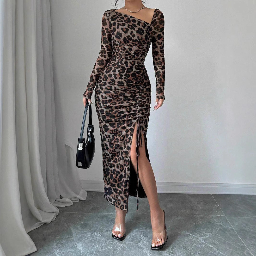 Langes Maxikleid Asymmetrischer Ausschnitt Elegent - BerlinGlamour