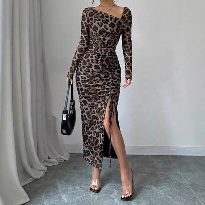 Langes Maxikleid Asymmetrischer Ausschnitt Elegent - BerlinGlamour