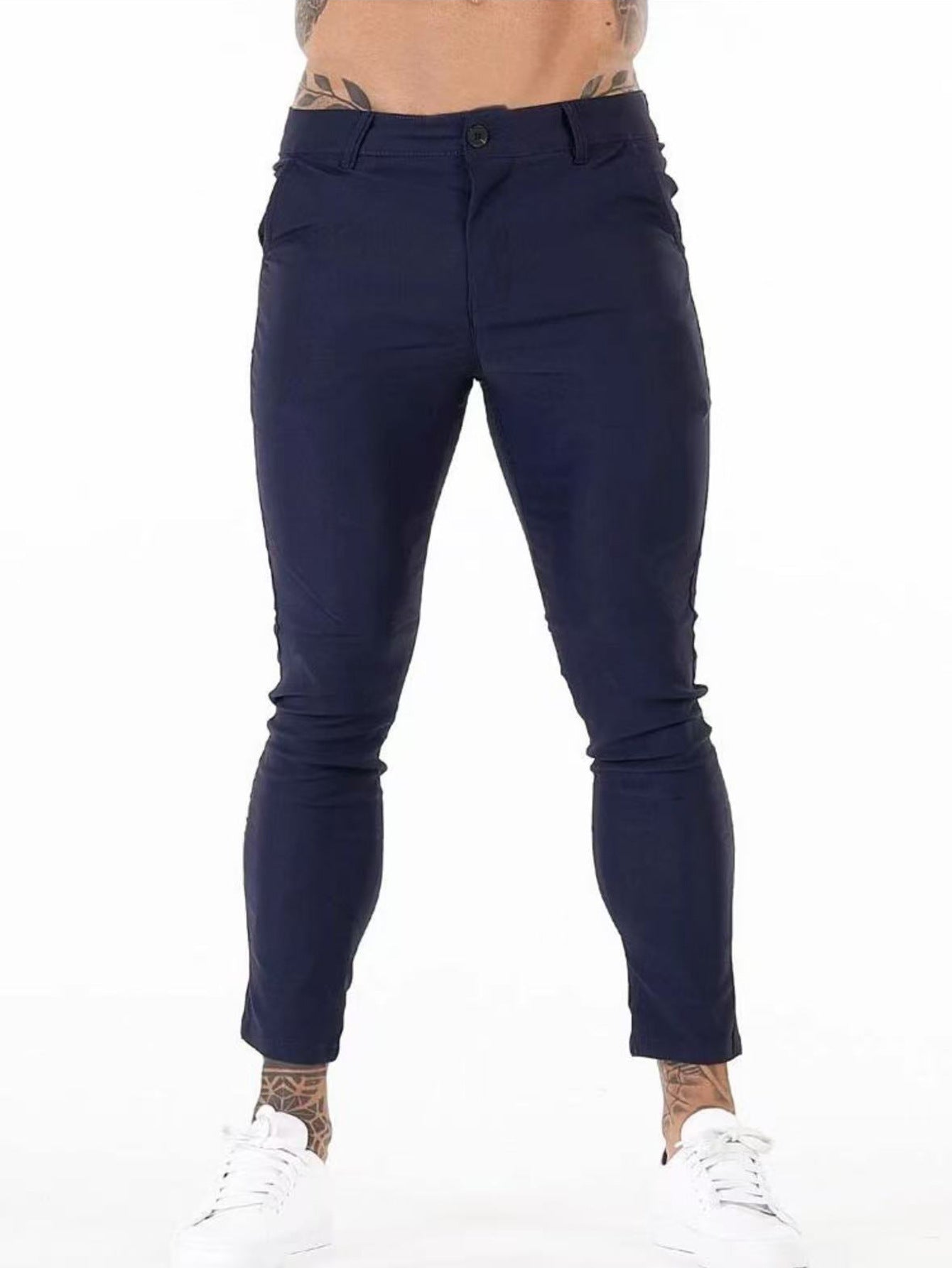 Herren Slim-Fit Hose Bequem Elastisch Mit Taschen