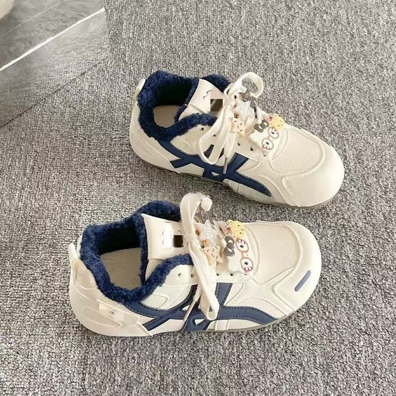 Damen Sneaker Warm Kunstfell Futter Verspielt Modisch