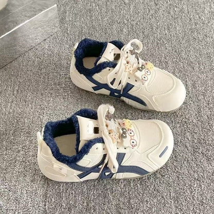 Damen Sneaker Warm Kunstfell Futter Verspielt Modisch