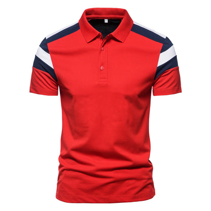 Herren Poloshirt Farbblock Modern Atmungsaktiv