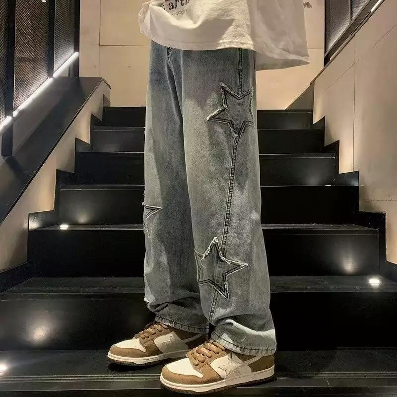 Herren Jeans Lässig Mit Sternen Stickerei Style