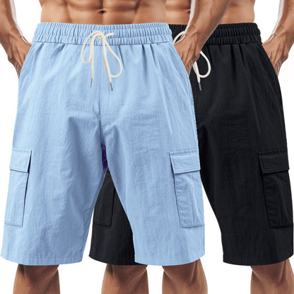 Herren Cargo Shorts Bequem Elastisch Vieltaschig