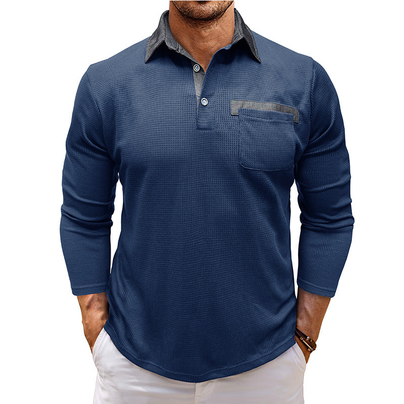 Herren Polohemd Langarm Modern Eleganter Stil