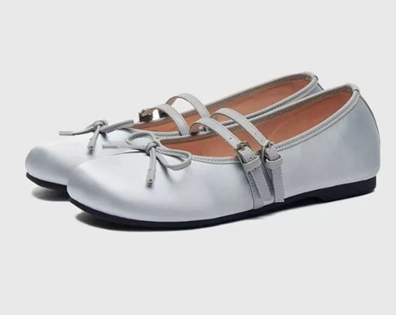 Damen Ballerinas Elegant Schleifen Design Verstellbar