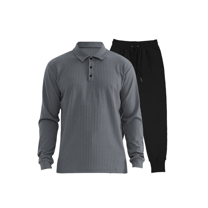 Herren Sportset Langarm Polo Jogginghose Komfort Set