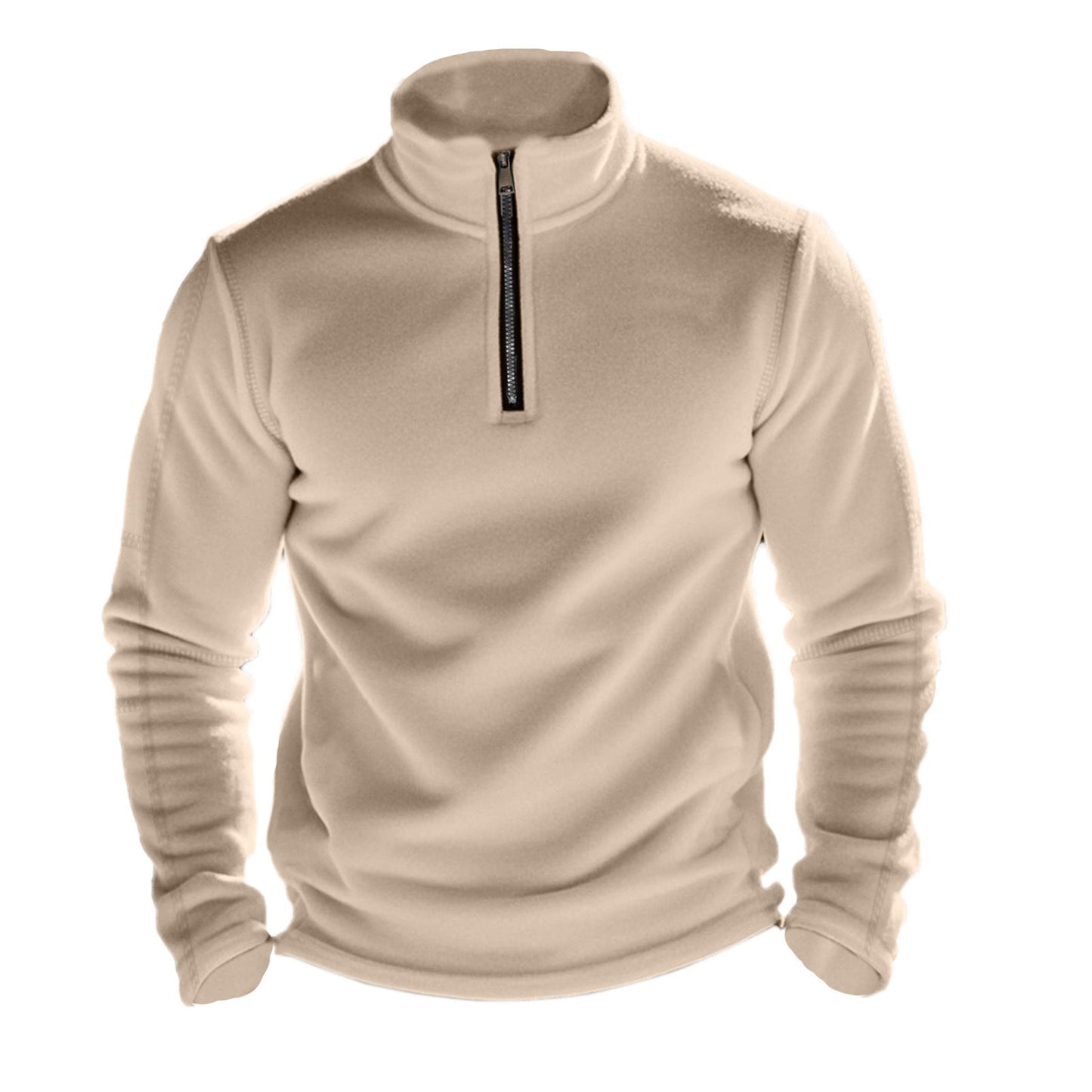 Herren Fleecepullover Reißverschluss Kragen Warm Modern