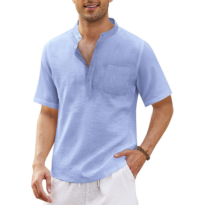 Herren Kurzarm-Shirt mit Brusttasche Hochwertig Modern