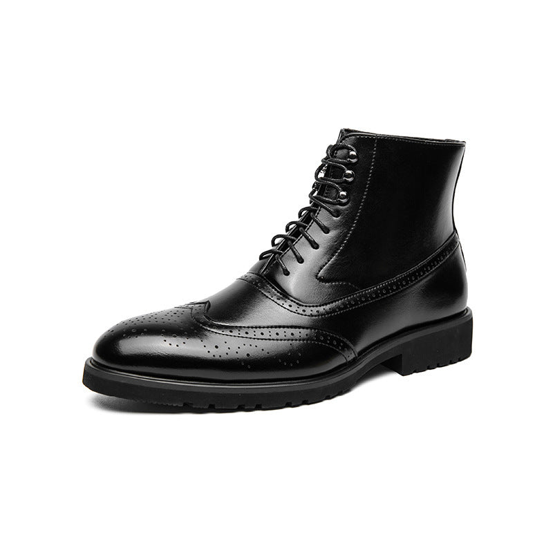 Damen Schnürstiefel Leder Elegante Hochgeschlossen Winterstiefel