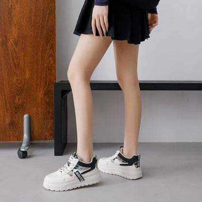 Damen Plateau Sneaker High Heel Sportschuhe Bequem