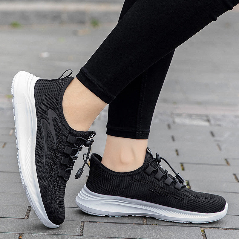 Damen Sneaker Leicht Elastisch Schnell Schnürbar Sportlich