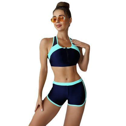 Damen Sport-Bikini-Set Atmungsaktiv mit Reißverschluss