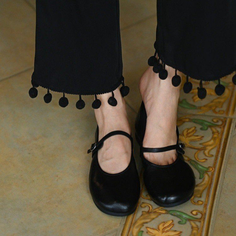 Damen Ballerina Bequem Riemen Schuhe Komfort - BerlinGlamour